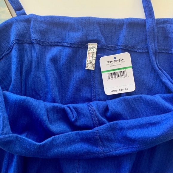 Free People | Blue Marissa Ribbed Body Suit - Picture 6 of 10